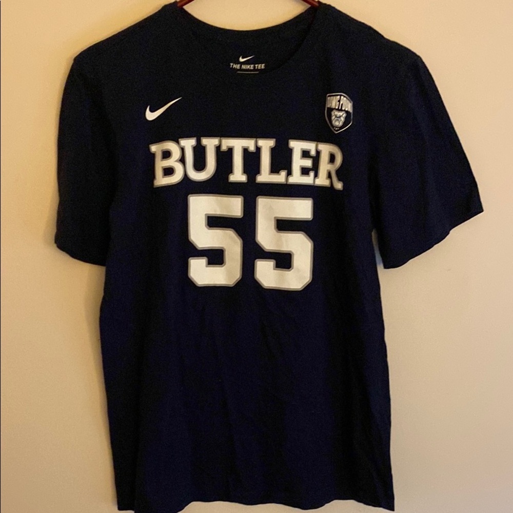 Nike Butler University 55 Dawg Pound Navy Tee - Fight Song on Back